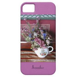 Vintage Teekanne Blume Orchid Lila, Name Case-Mate iPhone Hülle