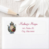 Vintage Teekanne-Rücksendeadressen-Aufkleber (Insitu)