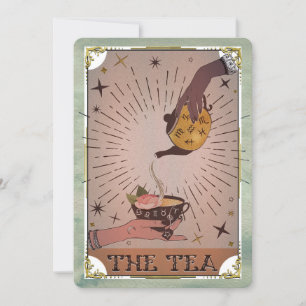 Vintage-Teekanne-Tarot-Hexenkessel-Halloweenparty  Einladung