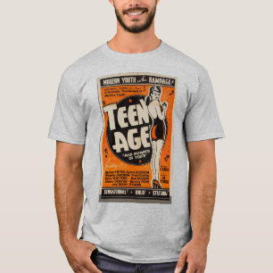 Vintage-„Teen Age“-Retro-Filmplakat-Stil-Design T-Shirt