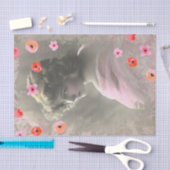 Vintage Teenage Girl Pink Blume Overlay Seidenpapier (Handwerk)