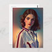 Vintage Teenager Postkarte (Vorne/Hinten)