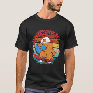 Vintage-Teenie-Schnabeltier-Skateboardfahren Keine T-Shirt