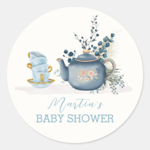Vintage-Teeparty-Baby-Shower-Brautparty Runder Aufkleber
