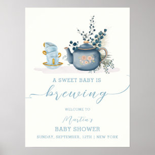 Vintage-Teeparty-Braut-Baby-Shower-Willkommen Poster