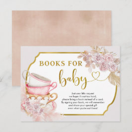 Vintage-Teeparty-Bücher fürs Baby Einladungspostkarte