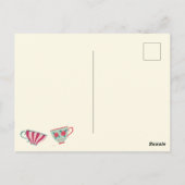 Vintage-Teeparty-Einladung zur Brautparty Postkarte (Rückseite)