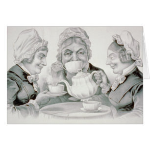 Vintage-Teeparty-Freunde, eine Tasse, die erfreut 