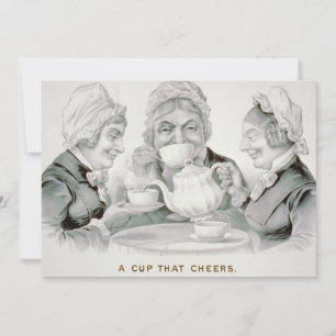 Vintage-Teeparty-Freunde, Eine Tasse, die erfreut Einladung