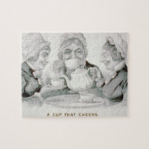 Vintage-Teeparty-Freunde, Eine Tasse, die erfreut Puzzle
