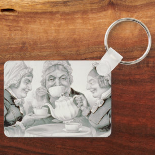 Vintage-Teeparty-Freunde, eine Tasse, die erfreut  Schlüsselanhänger