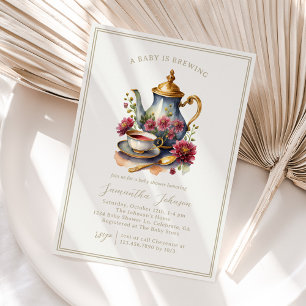 Vintage-Teeparty-Herbst-Babyshower-Einladung Einladung