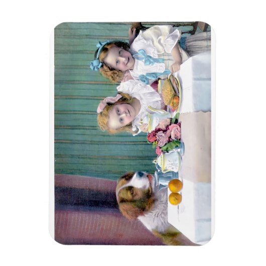 Vintage-Teeparty Magnet (Vertikal)