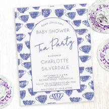 Vintage Teetasse Aquarell-Teeparty-Baby-Party