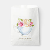 Vintage-Teetasse Blumenstrauß Geburtstags-Teeparty Geschenktütchen (Vorderseite)