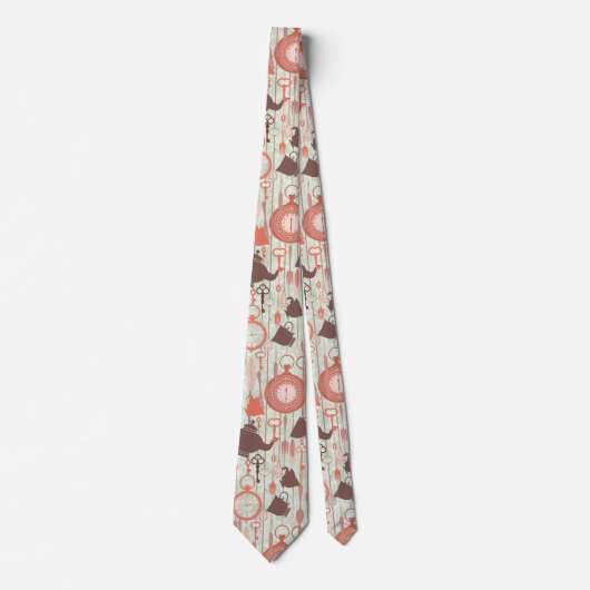Vintage-Teetime-Muster Krawatte (Vorderseite)