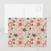 Vintage-Teetime-Muster Postkarte (Vorne/Hinten)