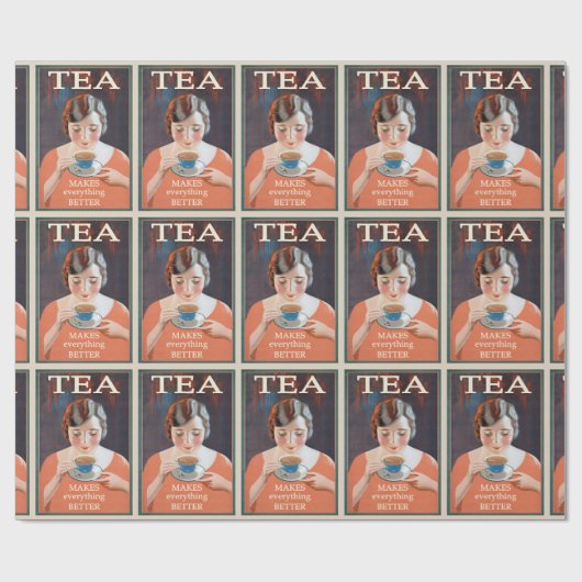 Vintage Teewerbung - Besser Geschenkpapier (Flach)