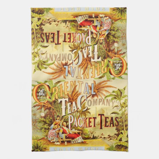 Vintage Teewerbung Geschirrtuch (Vertikal)