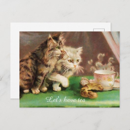 Vintage Teezeit Postkarte (Vorne/Hinten)
