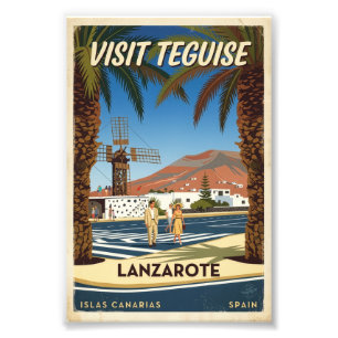 Vintage Teguise Lanzarote Spanien Reiseplakat Fotodruck