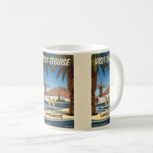 Vintage Teguise Lanzarote Spanien Reiseplakat Kaffeetasse