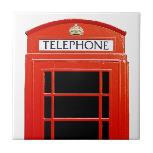 Vintage Telefon Booth Fliese (Vorderseite)