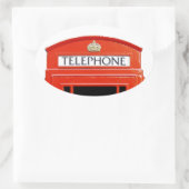 Vintage Telefon Booth Ovaler Aufkleber (Tasche)