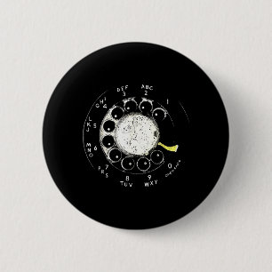 Vintage Telefon mit Wählscheibe Telefonmuster Button
