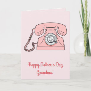 Vintage-Telefon Muttertag Name anpassbar Karte