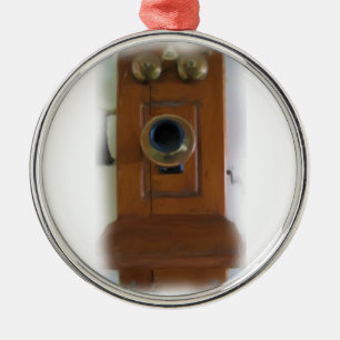 Vintage Telefon-Ornament Silbernes Ornament