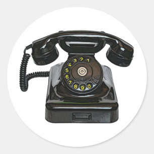 Vintage-Telefon-Rundaufkleber Runder Aufkleber