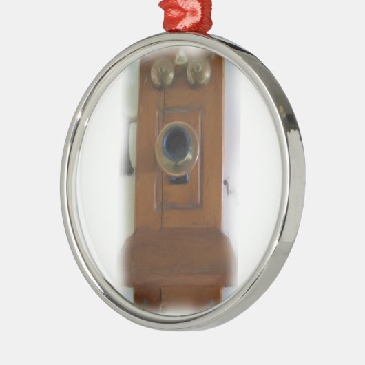 Vintage Telefonanlage Silbernes Ornament (Links)