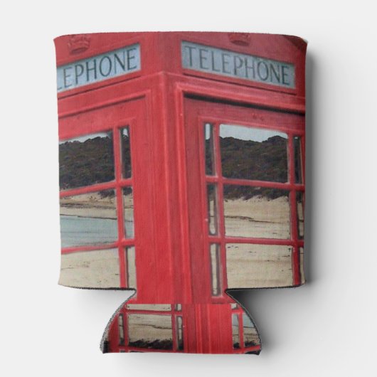 Vintage Telefonbox, rot, Dosenkühler (Rückseite)