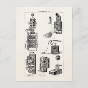 Vintage-Telefone Illustration Telefon Retro-Telefo Postkarte