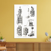 Vintage Telefone Illustration Telefone Retro Telef Leinwanddruck (Insitu (Wohnzimmer))