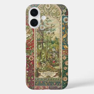 Vintage-Telefonhülle mit botanischer Illustration iPhone 16 Hülle