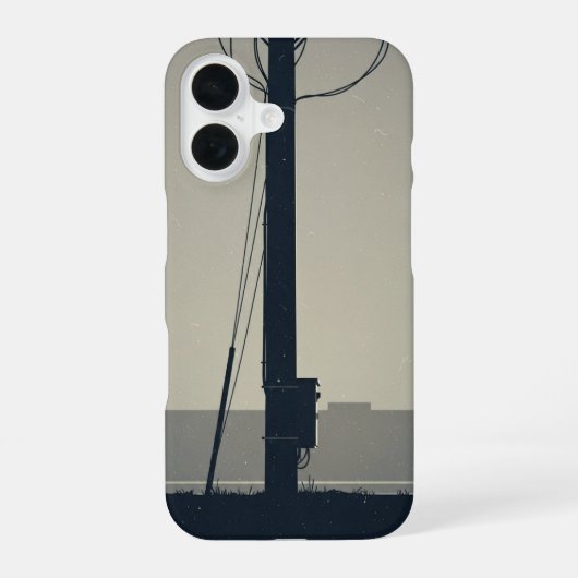 Vintage Telefonmastenbasis iPhone 16 Hülle (Rückseite)