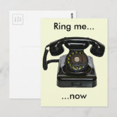 Vintage Telefonpostkarte Ring me...Jetzt Postkarte (Vorne/Hinten)