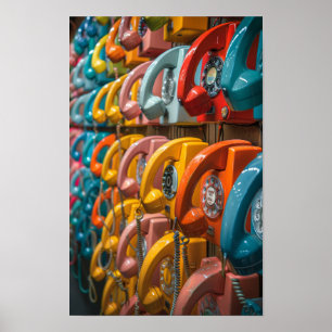 Vintage Telefonwand AR 916 stilisiertes Poster