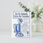 Vintage Telefonwerbung aus dem 20. Jahrhundert Postkarte (Stehend Vorderseite)