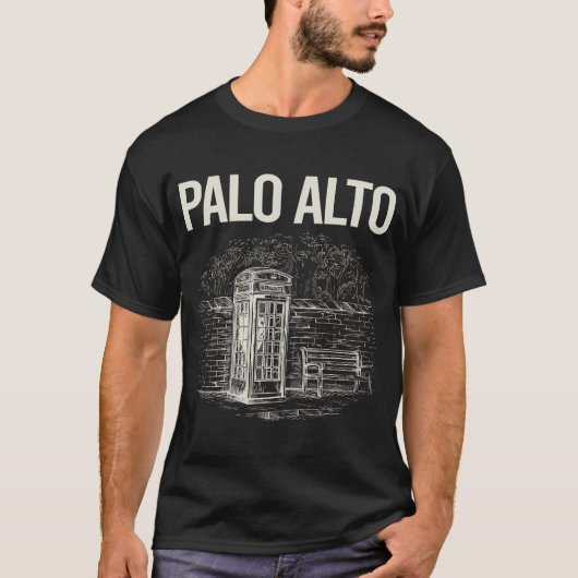 Vintage Telefonzelle Palo Alto T-Shirt (Vorderseite)