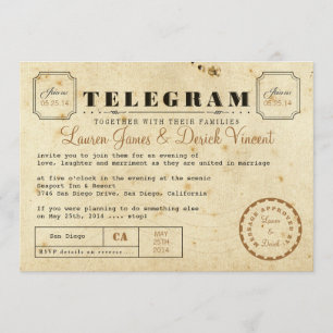 Vintage Telegram Einladungskarte Einladung