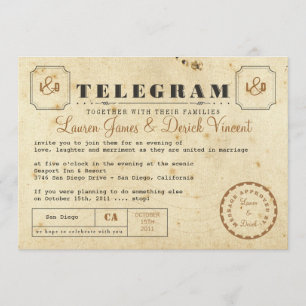 Vintage Telegram Einladungskarte Einladung