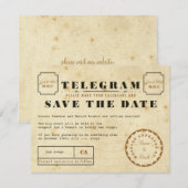 Vintage Telegram Save the Date (Vorne/Hinten)