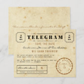 Vintage Telegram Save the Date (Vorne/Hinten)