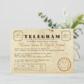 Vintage Telegramm-Einladungskarte Einladung (Stehend Vorderseite)