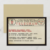 Vintage-Telegramm-Stil Save The Date (Vorne/Hinten)
