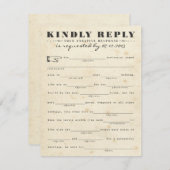 Vintage Telegrammantwort RSVP Karte (Vorne/Hinten)