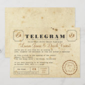 Vintage Telegrammeinladungskarte Einladung (Vorne/Hinten)